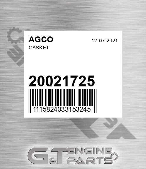 20021725 Gasket for AGCO