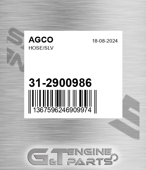 31-2900986 Hose/slv for AGCO