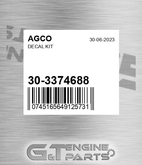 30-3374688 Decal Kit for AGCO