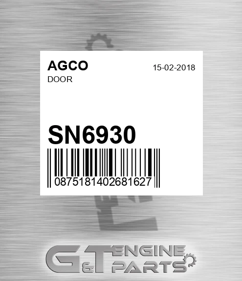 SN6930 Door for AGCO