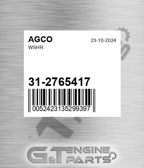 31-2765417 Wshr for AGCO