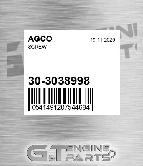 30-3038998 Screw for AGCO