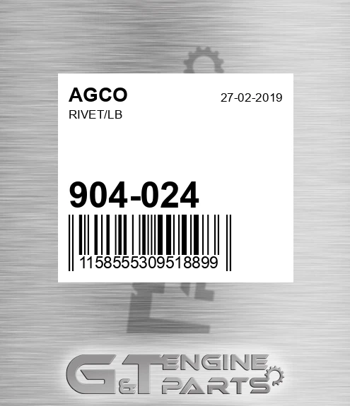 904-024 Rivet/lb for AGCO