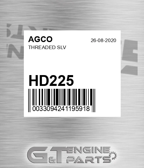 HD225 AGCO Threaded Slv
