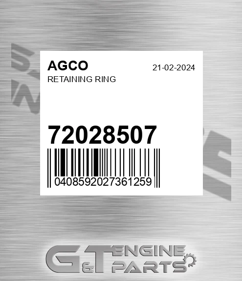 72028507 AGCO Retaining Ring