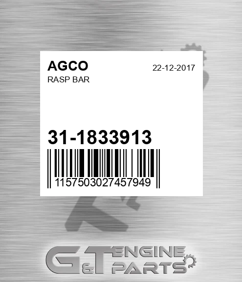 31-1833913 Rasp Bar for AGCO