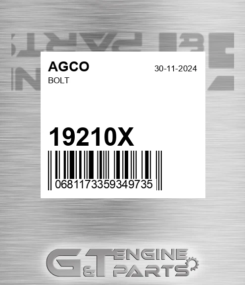 19210X Bolt for AGCO
