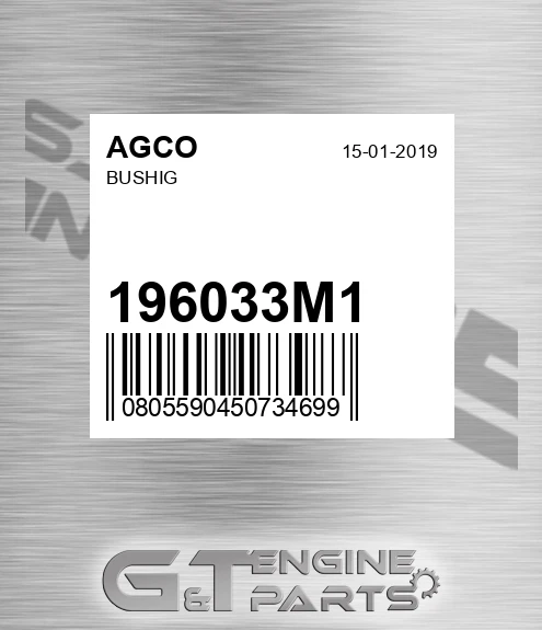 196033M1 Bushig for AGCO