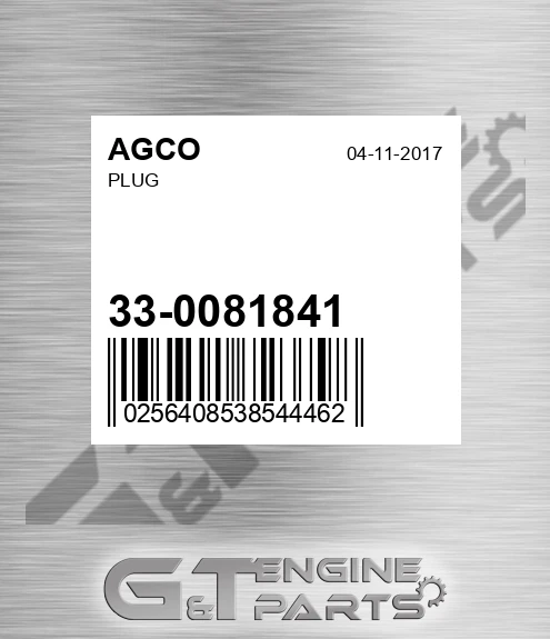 33-0081841 Plug for AGCO