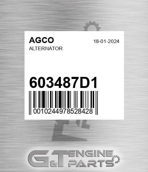 603487D1 AGCO Alternator