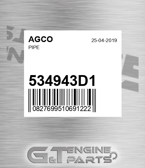 534943D1 Pipe for AGCO