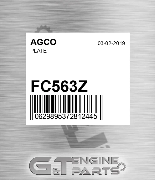 FC563Z AGCO Plate