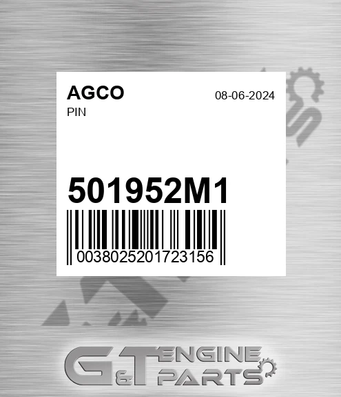 501952M1 Pin for AGCO