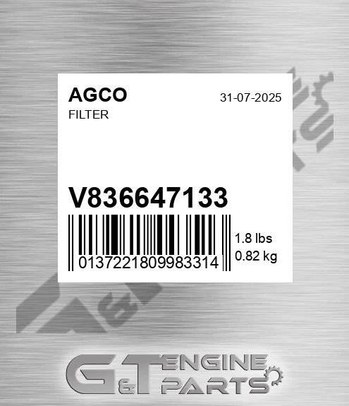 V836647133 Filter for AGCO