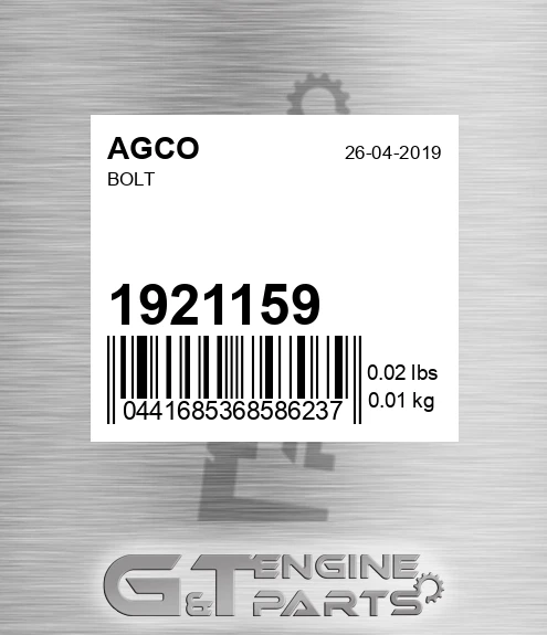 1921159 Bolt for AGCO