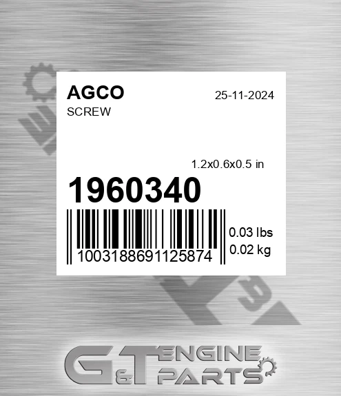 1960340 Screw for AGCO
