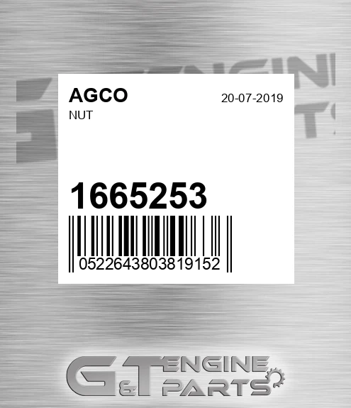 1665253 Nut for AGCO
