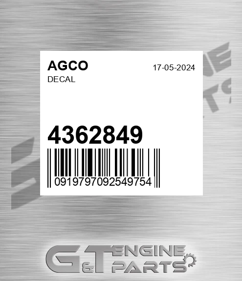 4362849 AGCO Decal