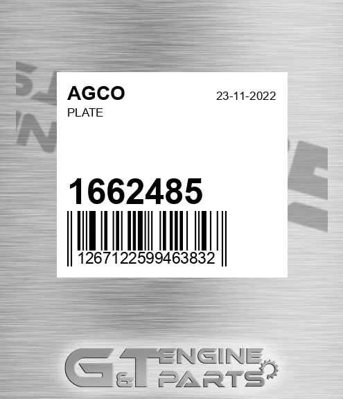 1662485 Plate for AGCO