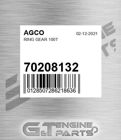 70208132 Ring Gear 100t for AGCO