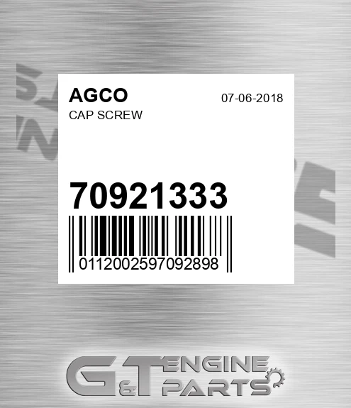 70921333 Cap Screw for AGCO