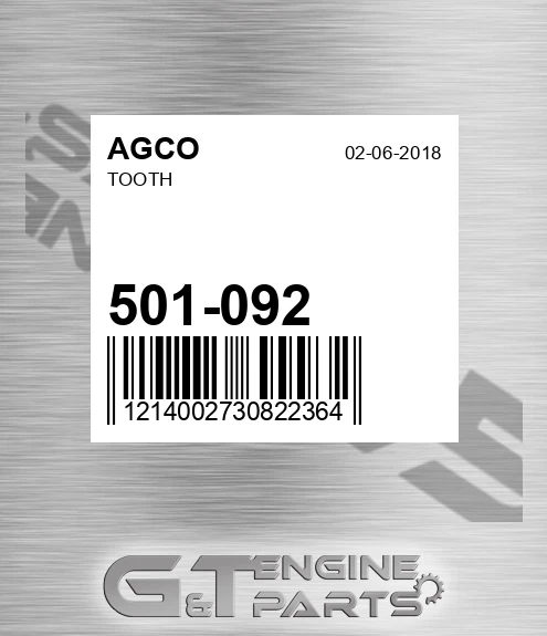 501-092 Tooth for AGCO
