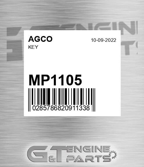 MP1105 Key for AGCO