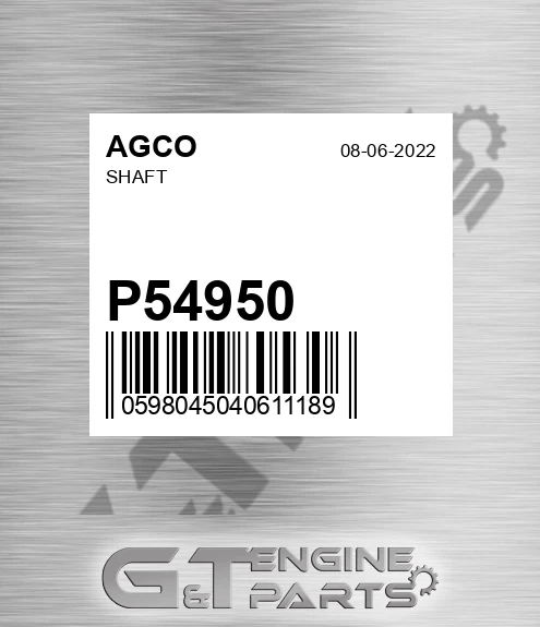 P54950 AGCO Shaft