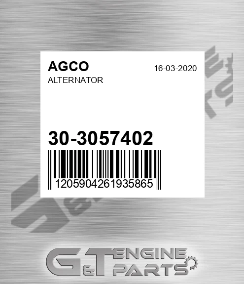 30-3057402 Alternator for AGCO