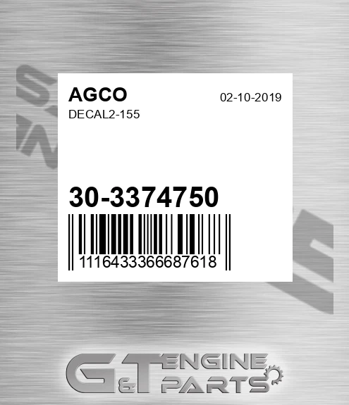 30-3374750 Decal2-155 for AGCO