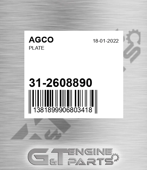 31-2608890 Plate for AGCO