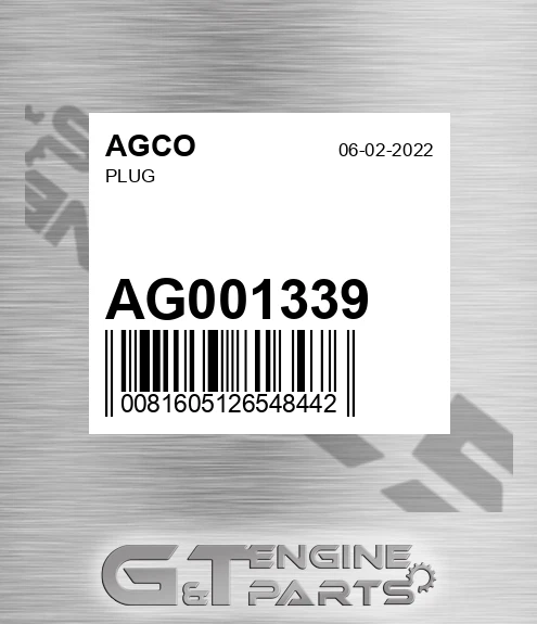 AG001339 AGCO Plug
