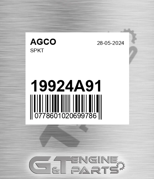 19924A91 Spkt for AGCO