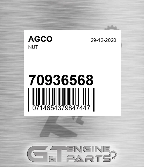 70936568 Nut for AGCO