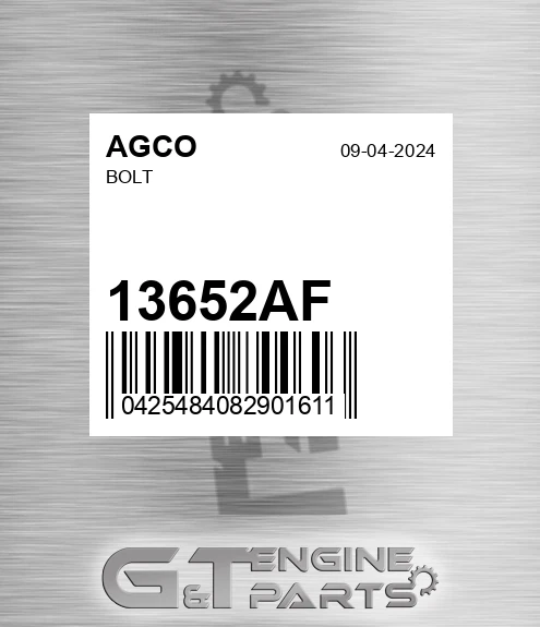 13652AF Bolt for AGCO