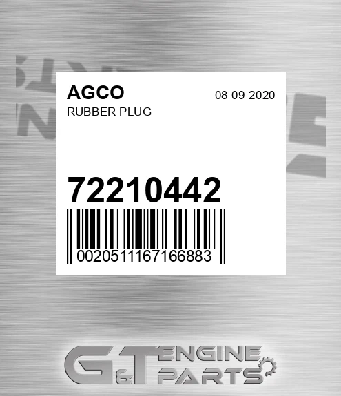 72210442 AGCO Rubber Plug
