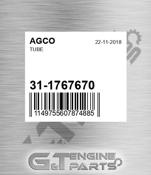 31-1767670 Tube for AGCO
