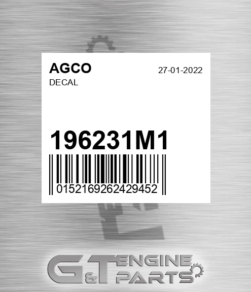196231M1 Decal for AGCO