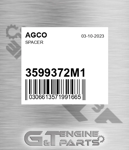3599372M1 Spacer for AGCO