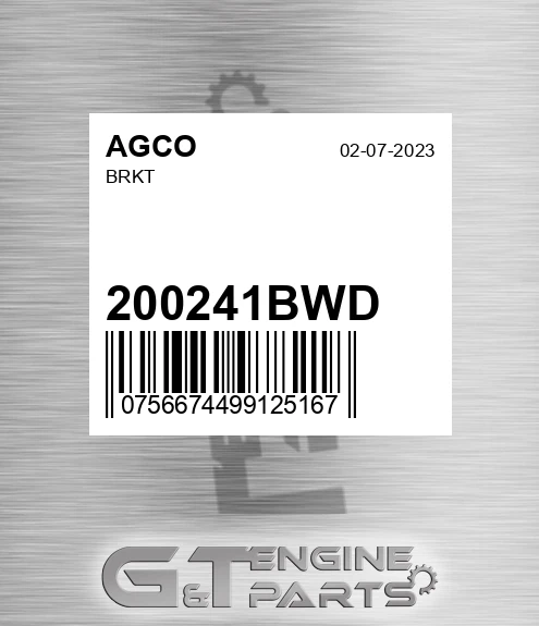 200241BWD Brkt for AGCO