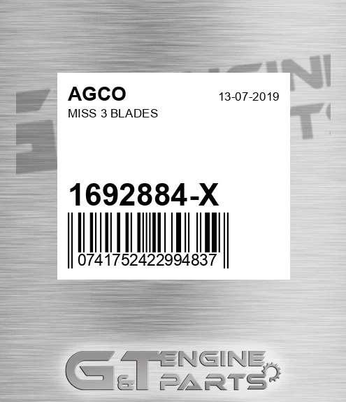 1692884-X Miss 3 Blades for AGCO