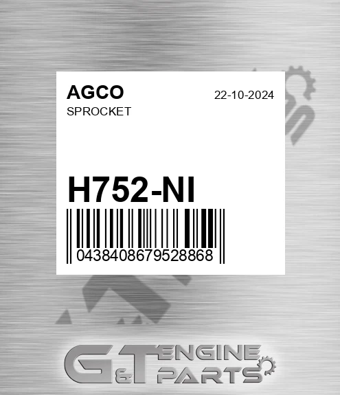 H752-NI Sprocket for AGCO