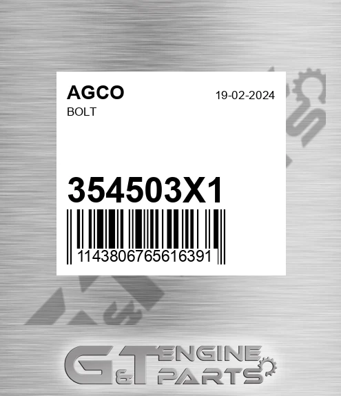 354503X1 Bolt for AGCO