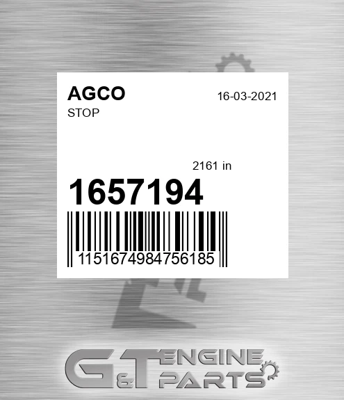 1657194 Stop for AGCO