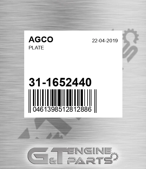 31-1652440 Plate for AGCO