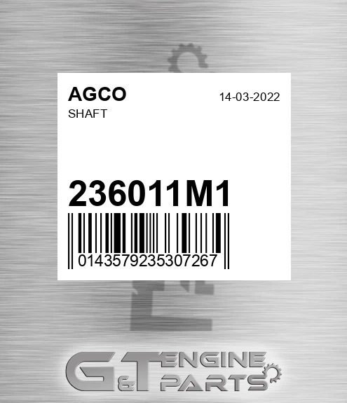 236011M1 Shaft for AGCO