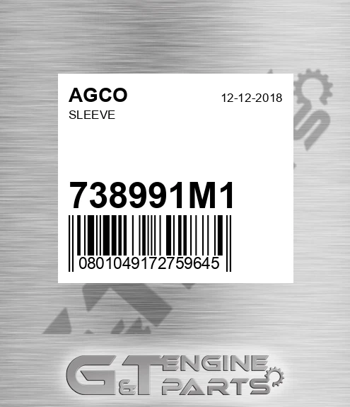 738991M1 Sleeve for AGCO