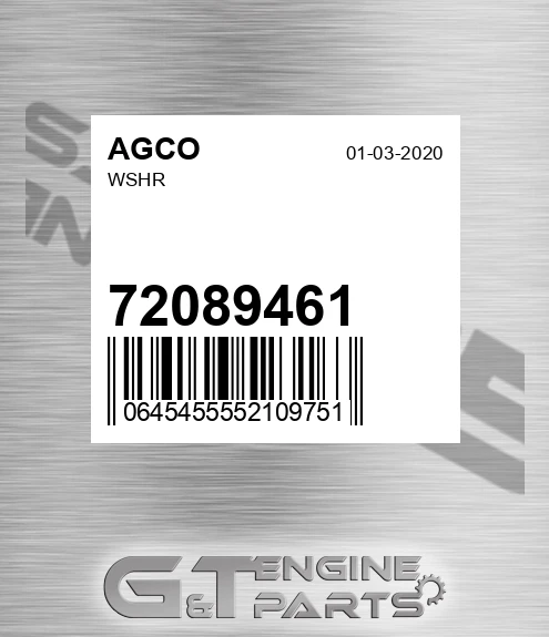 72089461 Wshr for AGCO