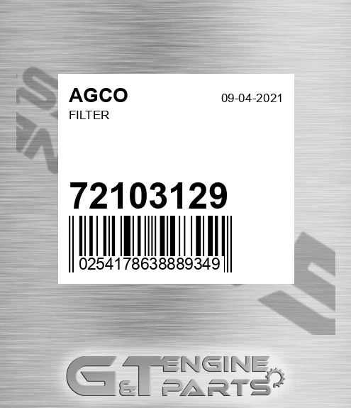 72103129 Filter for AGCO