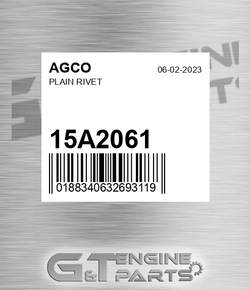 15A2061 Plain Rivet for AGCO